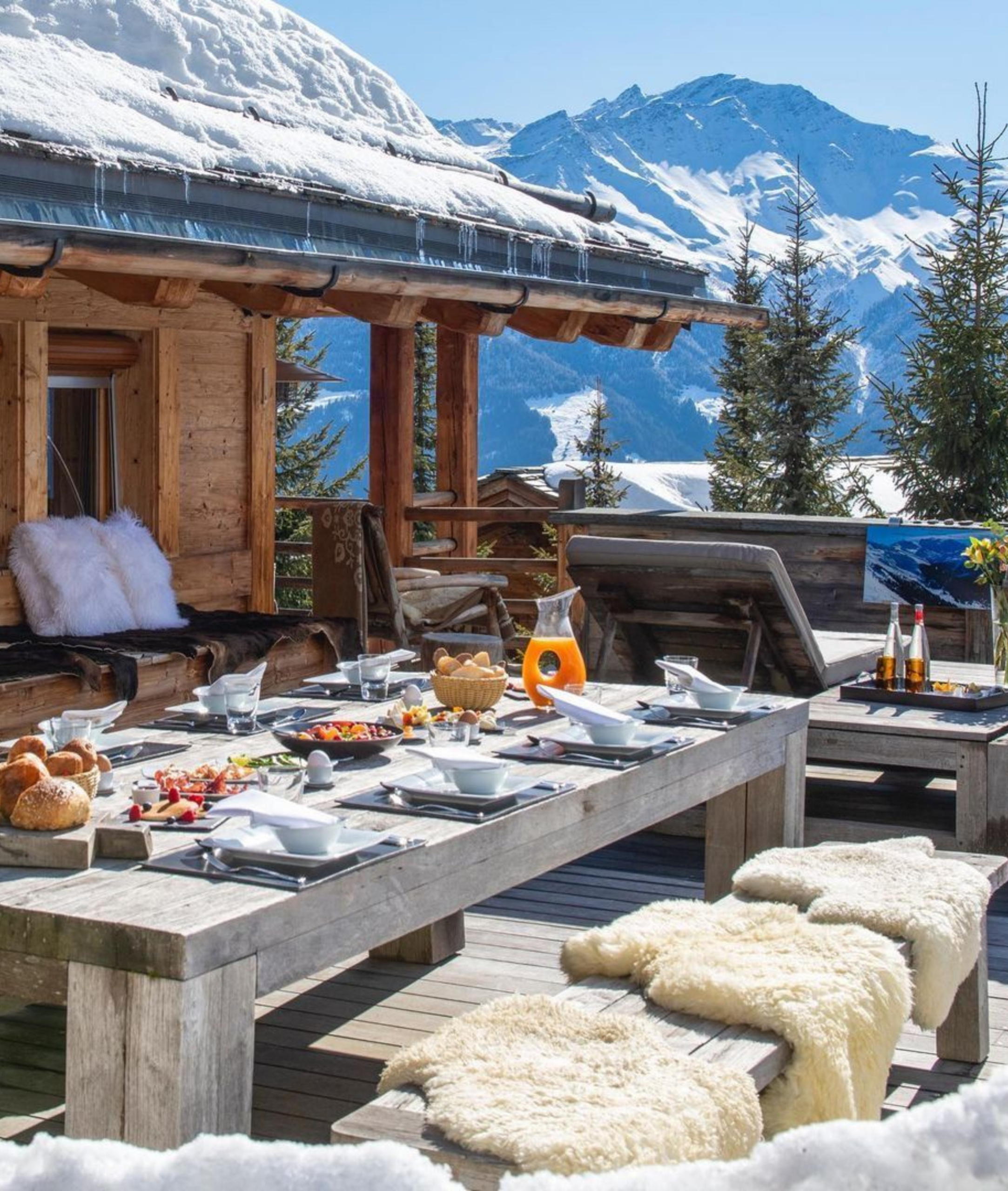 Breakfast in chalets in La Tania Courchevel by The Six Collection